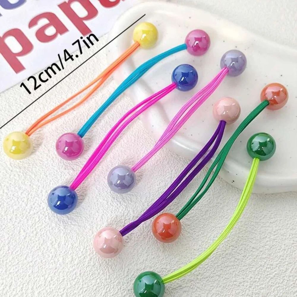 🟢🟡 7pcs Candy-Colored Dual Ball Simple Hair Ties❗️🟣🔵